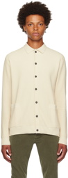 Sunspel Beige Spread Collar Cardigan