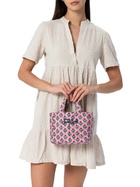 MC2 Saint Barth Pink Flower Quilted Soft Tote Mini Bag