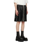 Rick Owens Black Tower Boxers Leather Shorts