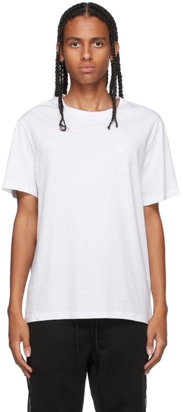 Photo: Moncler White Flocked Graphic T-Shirt
