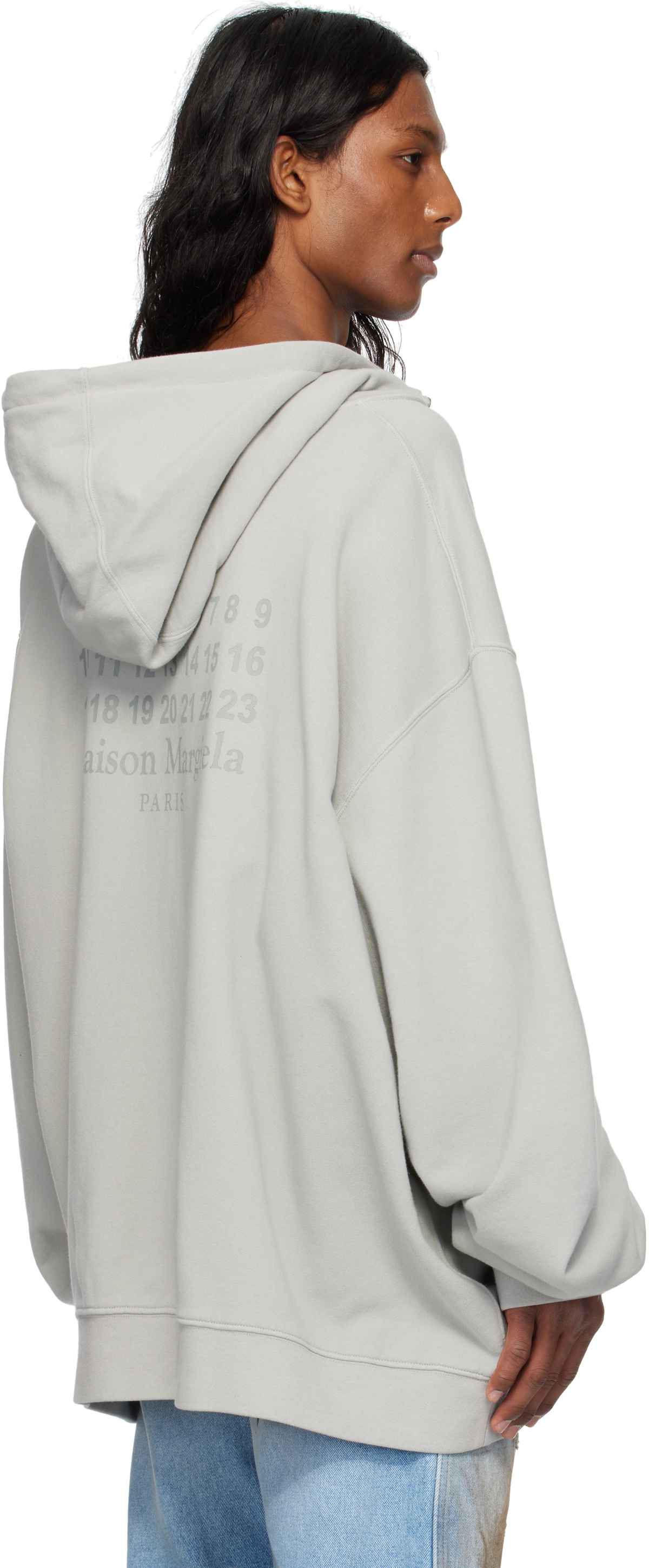 Maison Margiela Gray Numeric Logo Hoodie