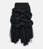 Noir Kei Ninomiya x Comme des Garçons satin tulle tiered pleated midi skirt