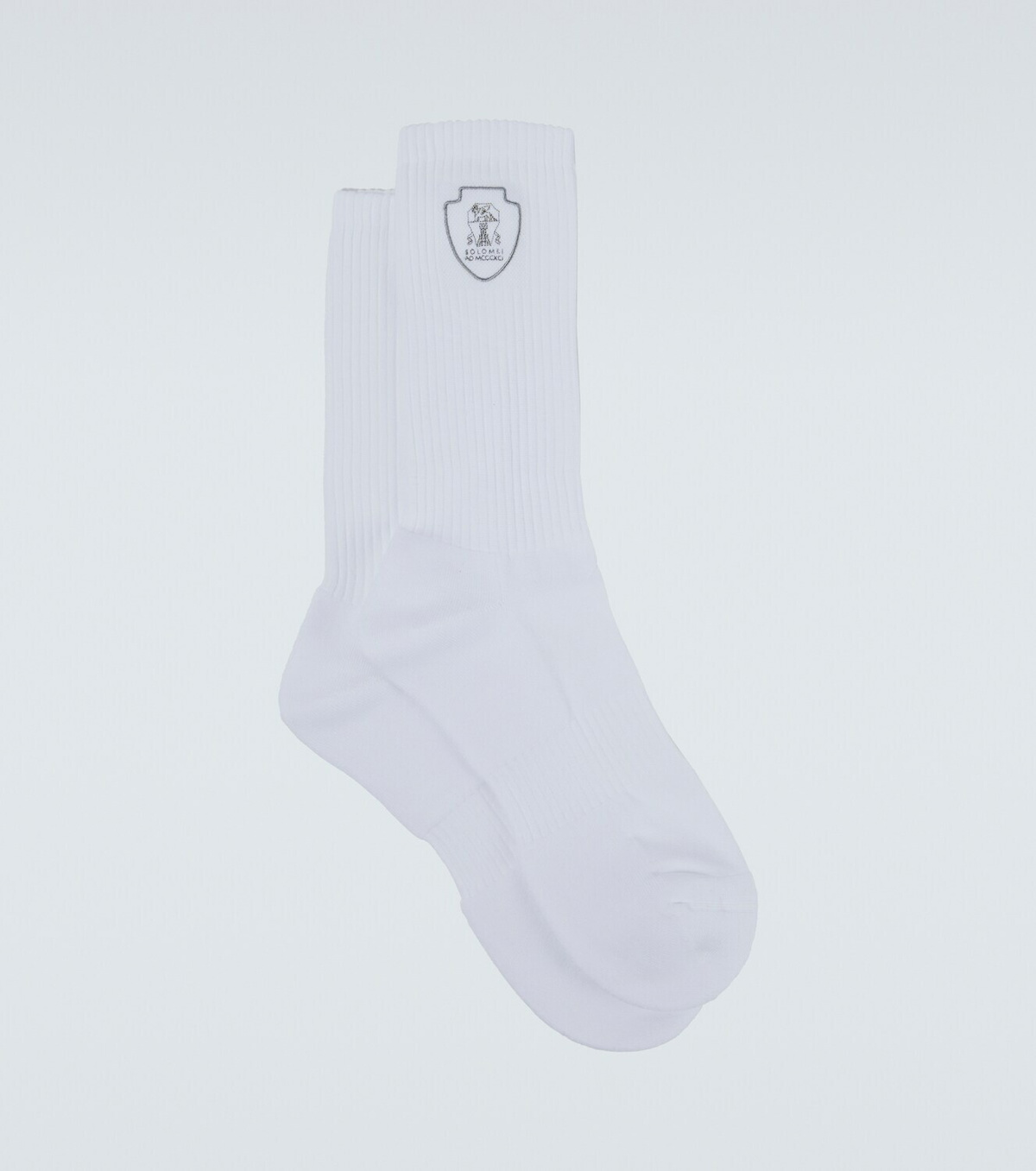 Brunello Cucinelli Logo ribbed-knit cotton-blend socks