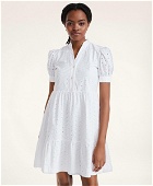 Brooks Brothers Women's Cotton Tiered Eyelet Dress | White