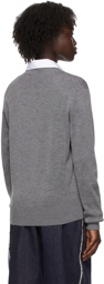 AMI Alexandre Mattiussi Grey Ami de Cœur Cardigan