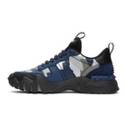 Valentino Black and Blue Valentino Garavani Camo Rockrunner Sneakers