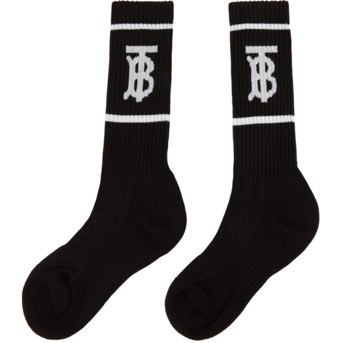 Burberry Black Intarsia Monogram Socks Burberry