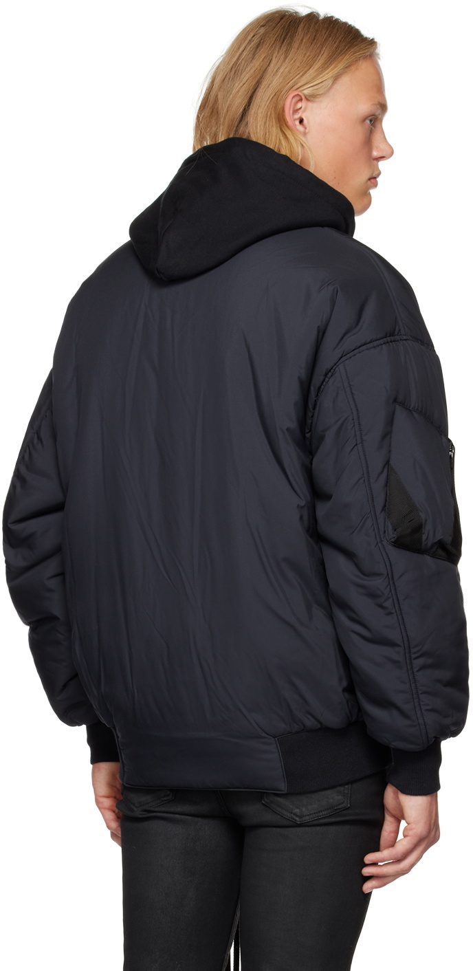 Y's Black Padded Bomber