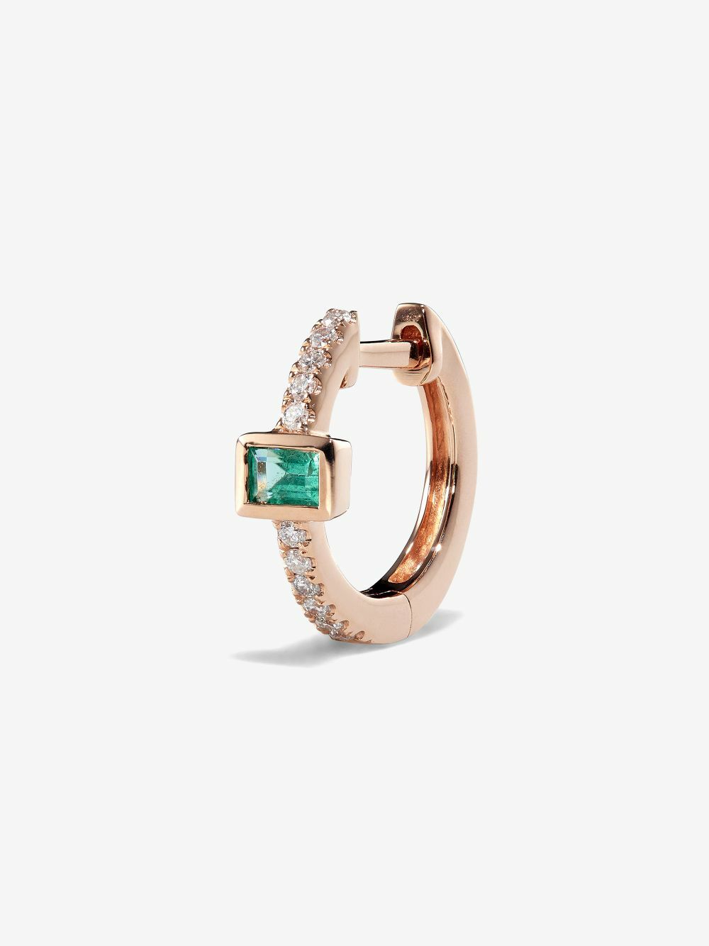 Jacquie Aiche 14K Rose Gold Emerald And Diamond Earring