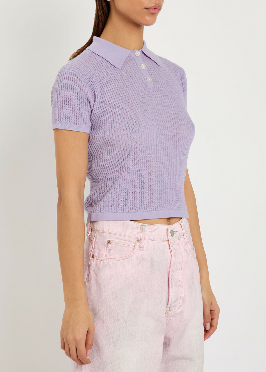 Guest In Residence Shrunken Cashmere Polo Shirt Purple