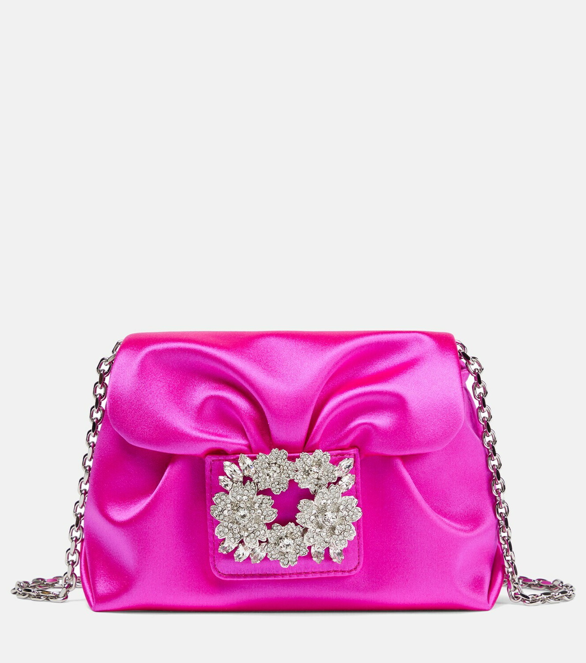 Roger Vivier Bouquet embellished satin shoulder bag Roger Vivier