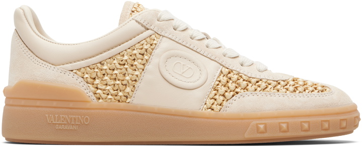 Photo: Valentino Garavani Off-White & Beige Upvillage Woven Faux-Raffia Sneakers