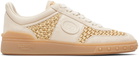 Valentino Garavani Off-White & Beige Upvillage Woven Faux-Raffia Sneakers