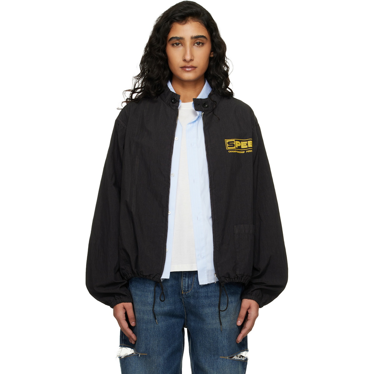 Maison Margiela Black Vintage-Style Sportswear Jacket