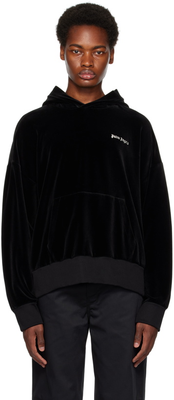 Photo: Palm Angels Black Embroidered Hoodie