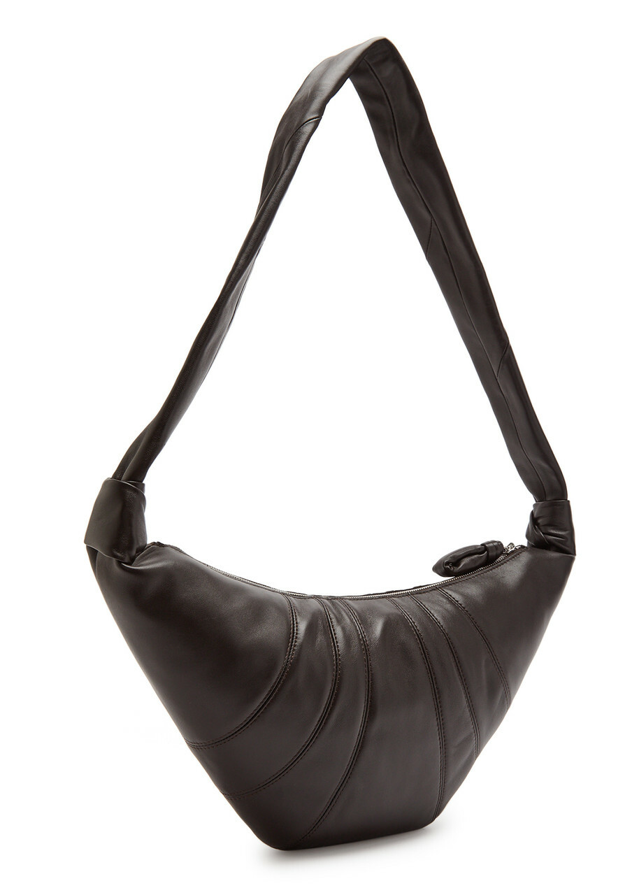 Lemaire Croissant Medium Grained Leather Shoulder bag - Chocolate - One Size