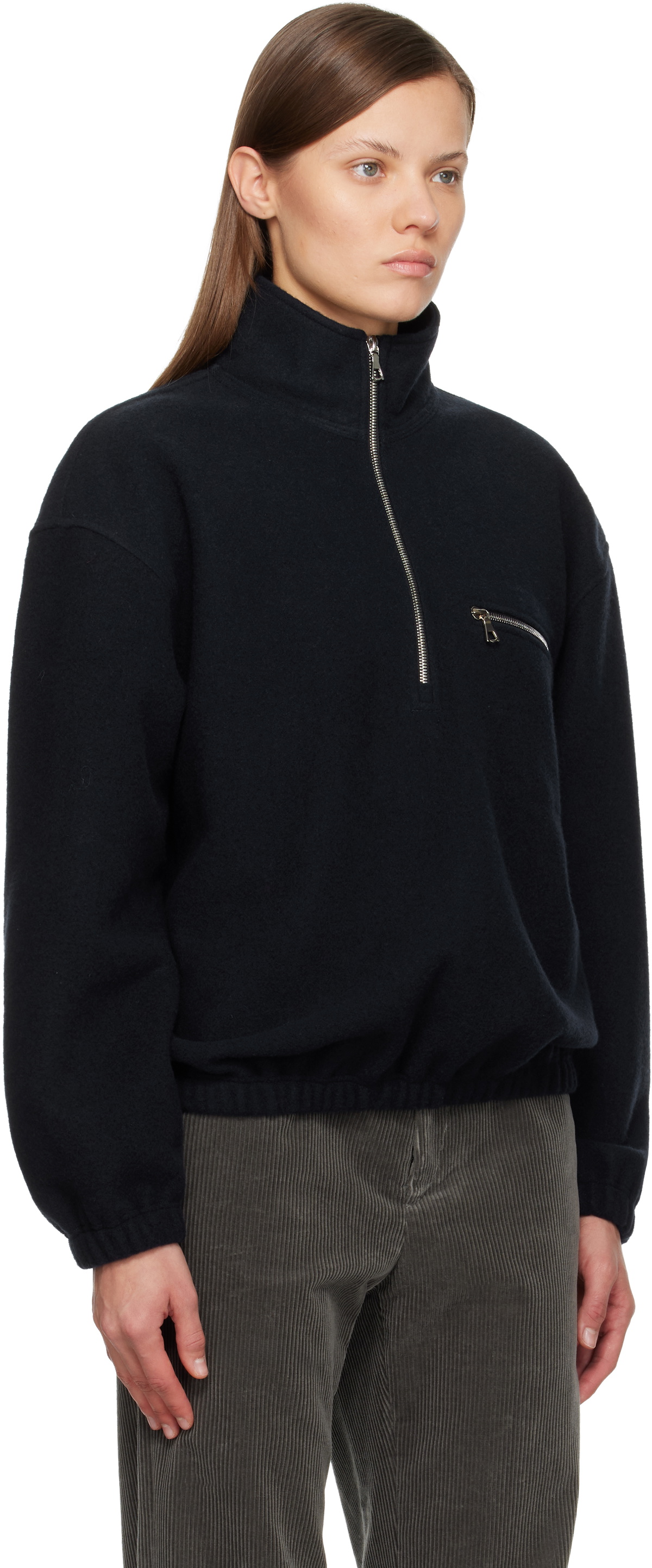 Rier SSENSE Exclusive Navy Fleece Jacket