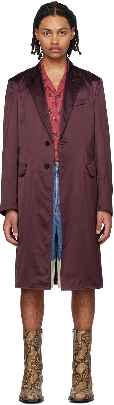 Photo: Dries Van Noten Purple Peaked Coat