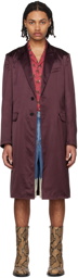 Dries Van Noten Purple Peaked Coat