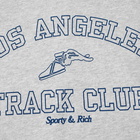 Sporty & Rich Track Club Crew Sweat in Heather Grey/Navy