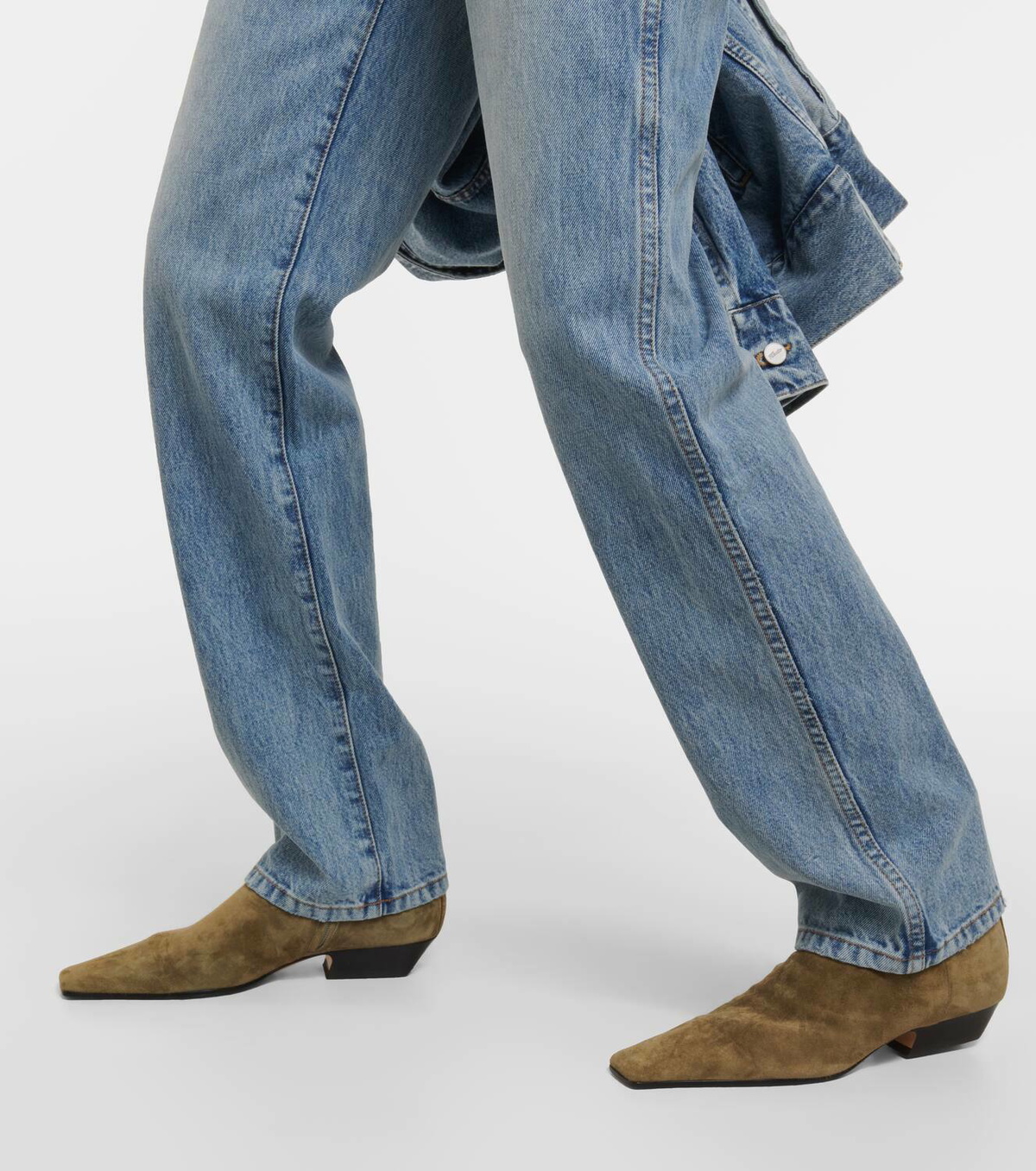 【関税込み】KHAITE ブルー Albi ジーンズ KHAITE Albi straight-leg Jeans | Blue | FARFETCH