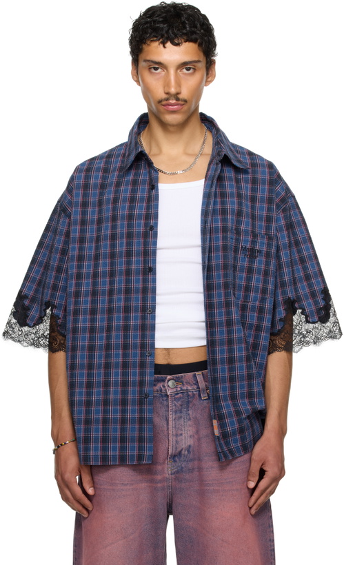 Photo: Martine Rose SSENSE Exclusive Navy Lace Overshirt