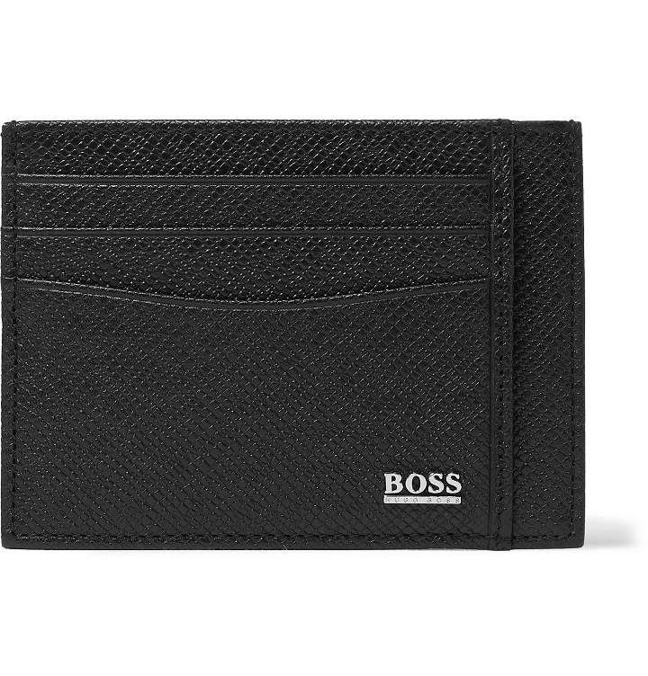 Photo: Hugo Boss - Cross-Grain Leather Cardholder - Black