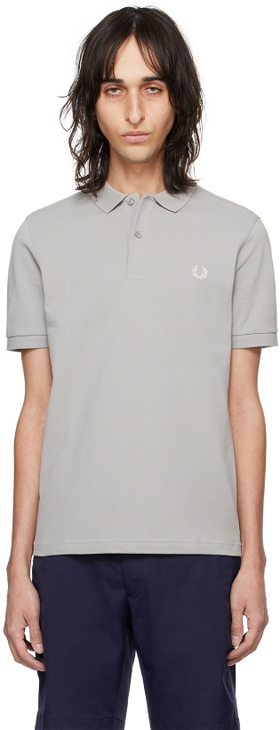 Photo: Fred Perry Gray Embroidered Polo