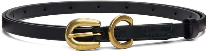 Photo: AURALEE Black Leather Narrow Belt
