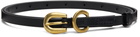 AURALEE Black Leather Narrow Belt