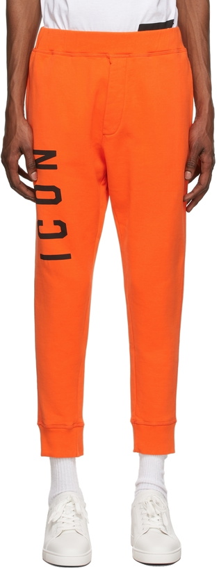 Photo: Dsquared2 Orange 'Icon' Lounge Pants