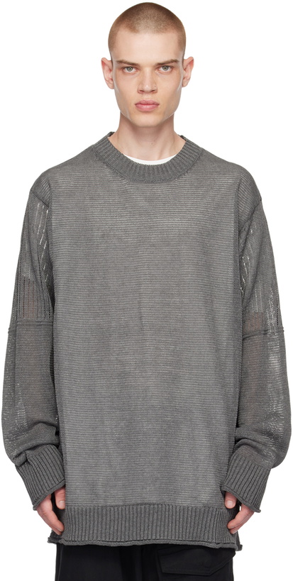 Photo: Yohji Yamamoto Gray Two-Pattern Sweater