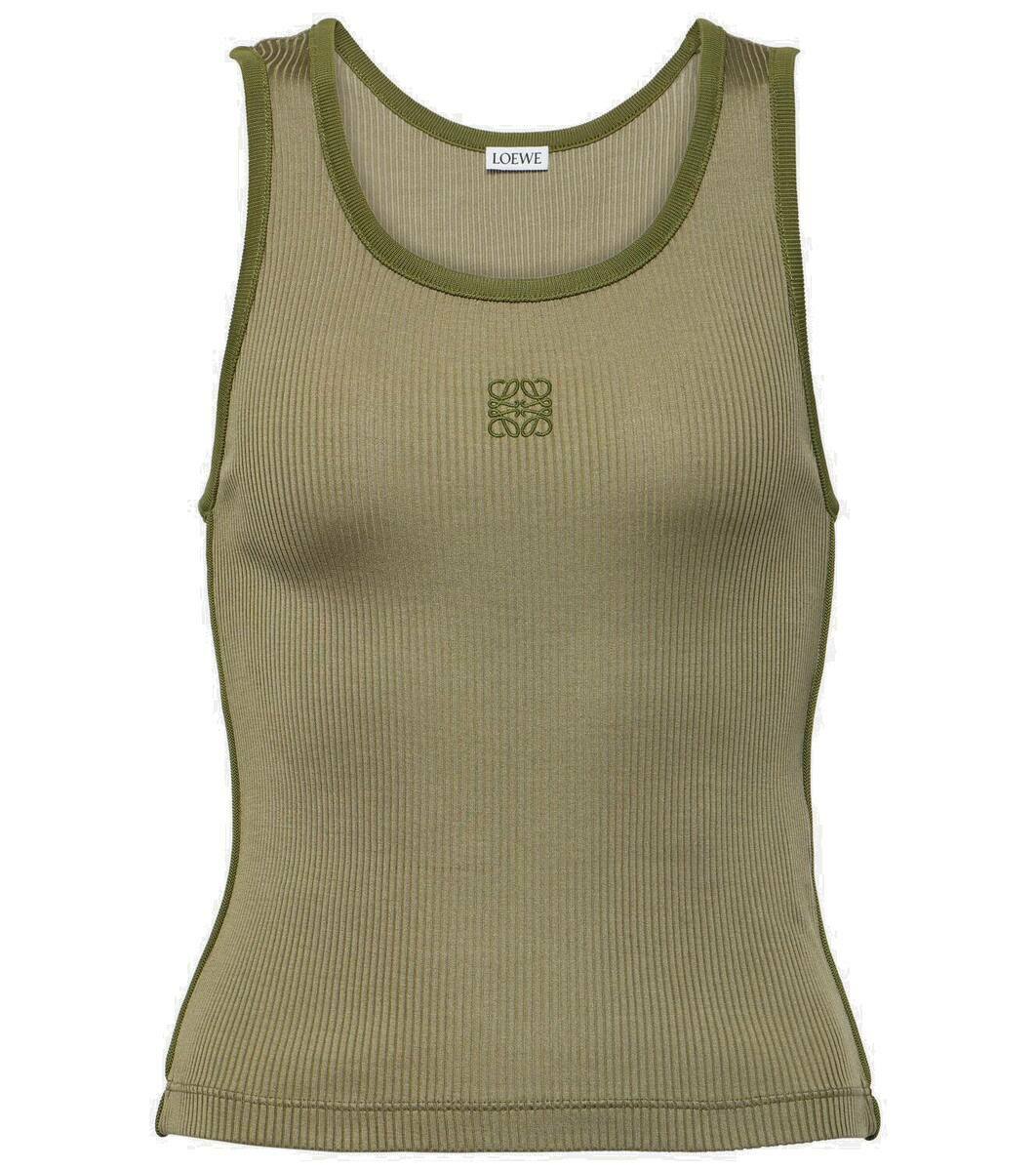 LOEWE｜SLEEVELESS (Anagram tank top in silk (S540Y23X46 Anagram tank top in silk Black - LOEWE