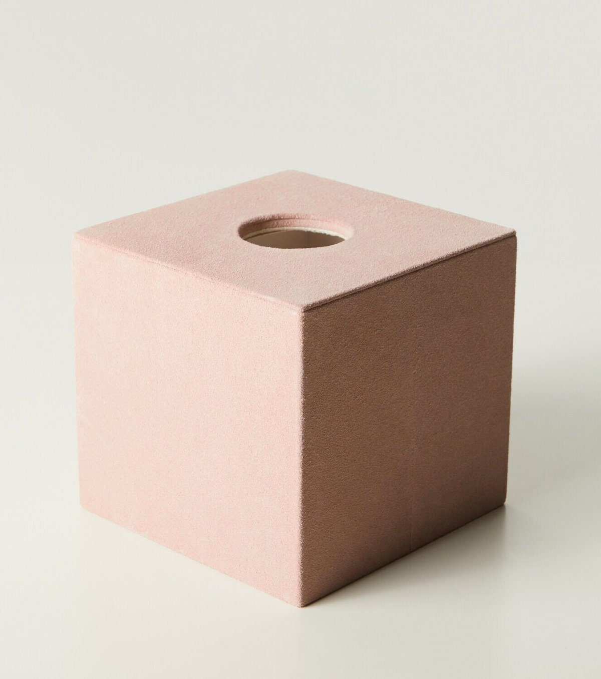 Michaël Verheyden Niez Cube suede and wooden tissue box