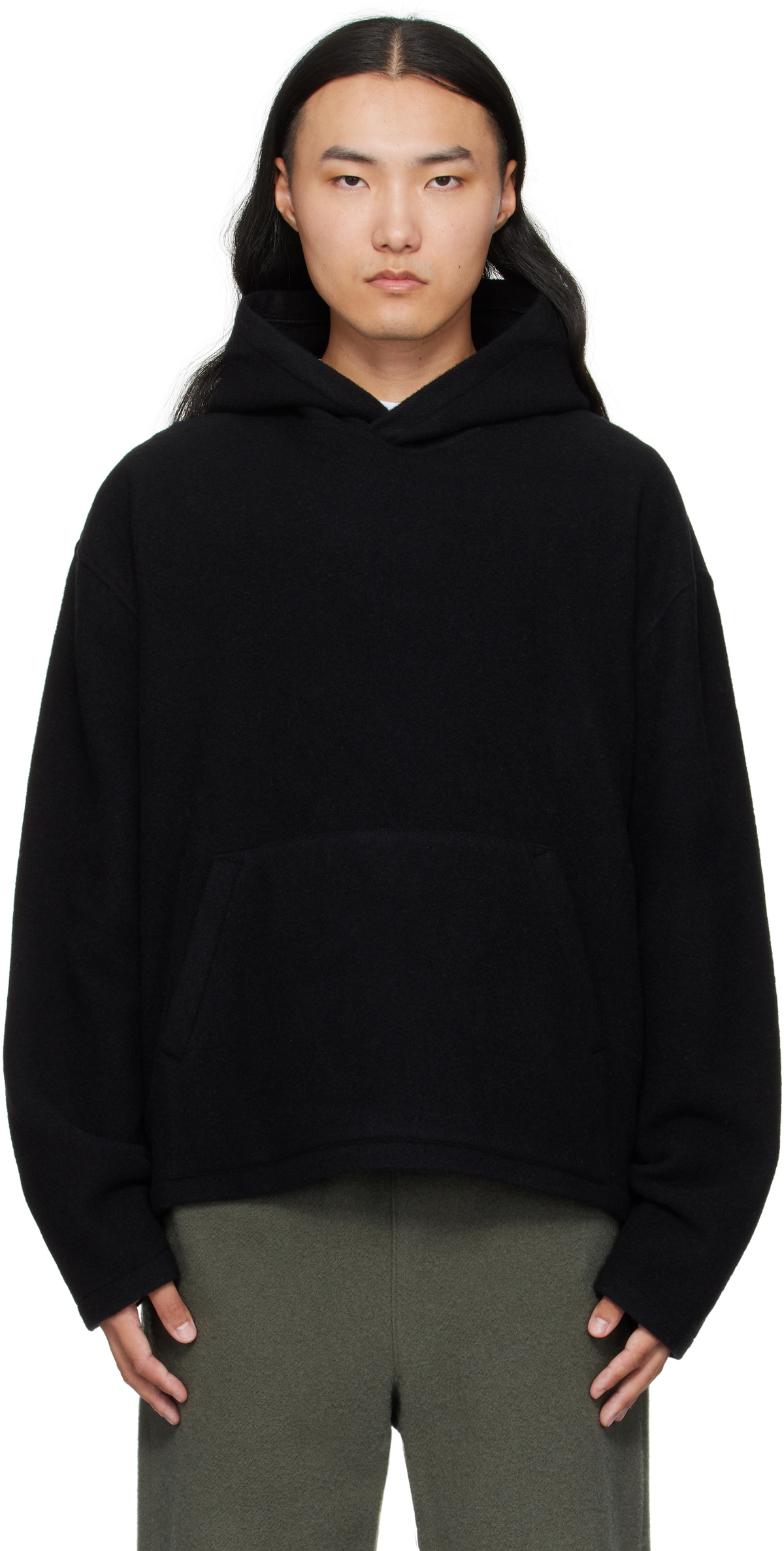 RIER リアー　ブラック フリースパーカー Rier Black Polar Fleece Sweater Rier