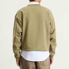 Bram's Fruit Men's Garden Hose Chain Stitch Crewneck Sweatshirt in Solid Olive Green