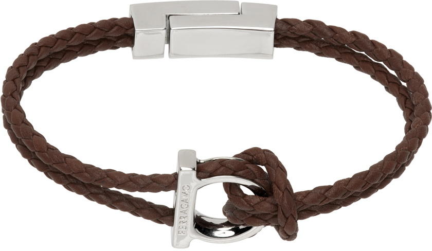 Ferragamo Brown Gancini Bracelet Salvatore Ferragamo