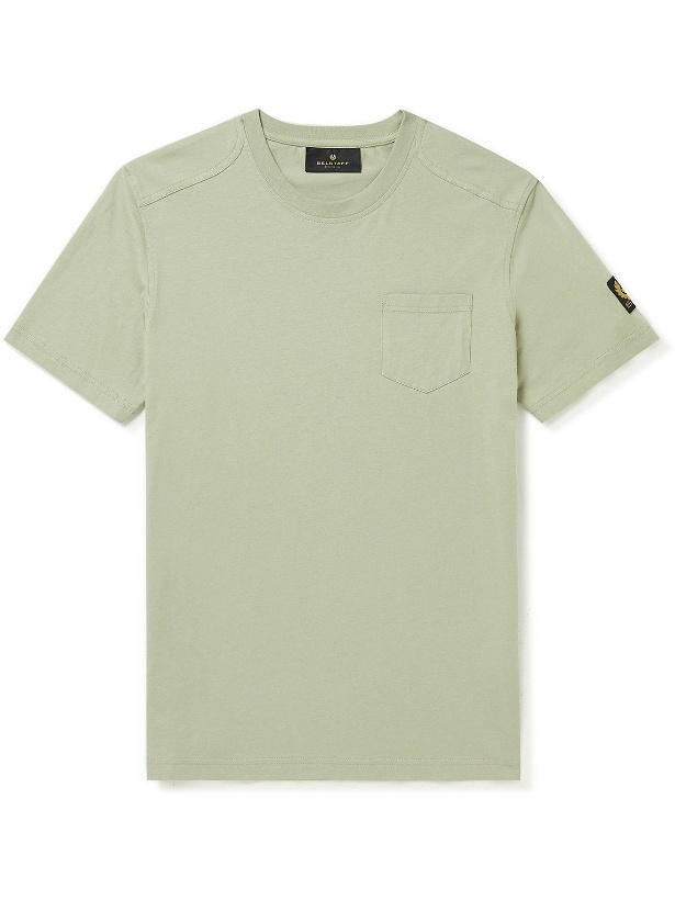 Photo: Belstaff - Thom Logo-Appliquéd Cotton-Jersey T-Shirt - Green