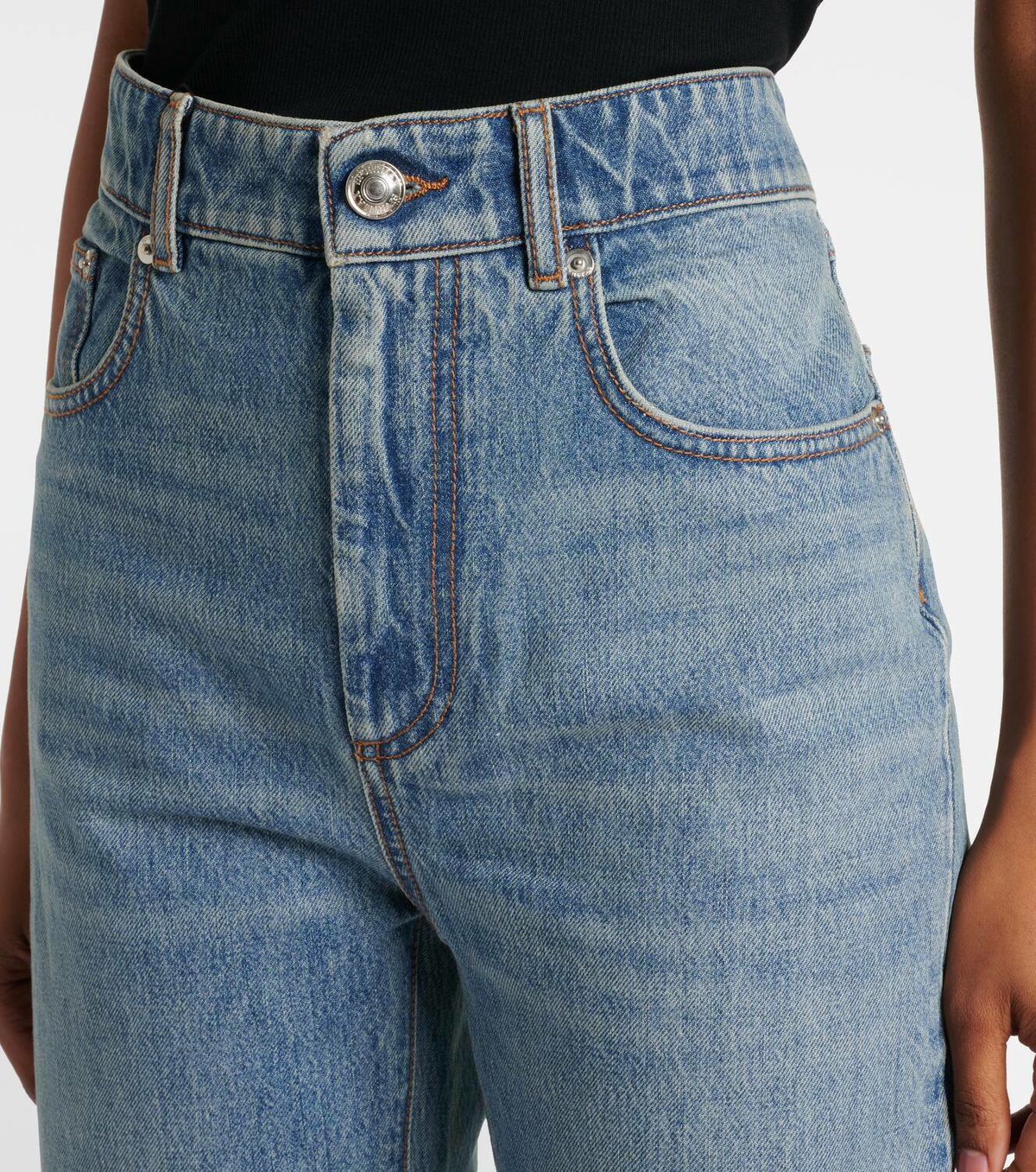 パンツ SPORTMAX Women Straight Pants LEONECO Blue Louis Pant in Blue Vertical Stripe – High Sport