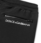 Dolce & Gabbana - Slim-Fit Tapered Logo-Embroidered Loopback Cotton-Jersey Sweatpants - Men - Black