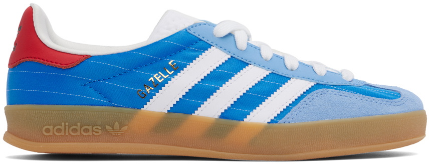 adidas gazelle silver green womens adidas Originals Gazelle Indoor - Bold Gold/Power Blue/Team Collegiate Red  - Trainers main image 1