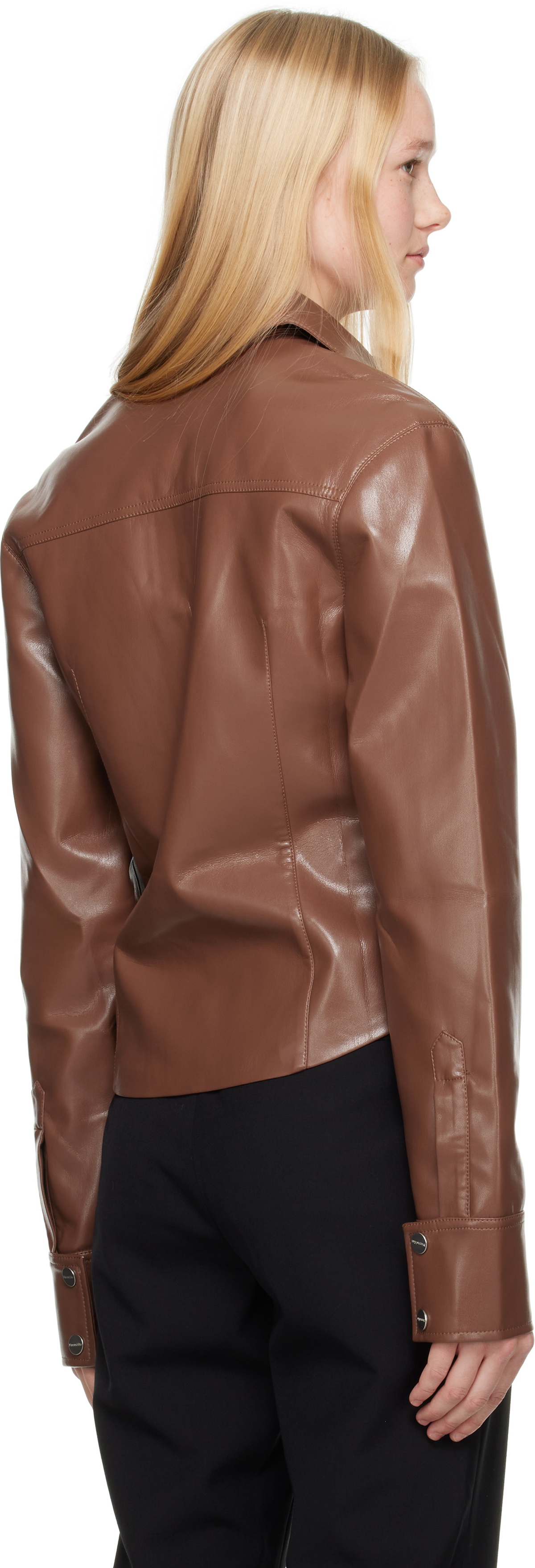 Nanushka Brown Bogna Vegan Leather Jacket