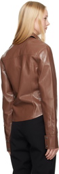 Nanushka Brown Bogna Vegan Leather Jacket