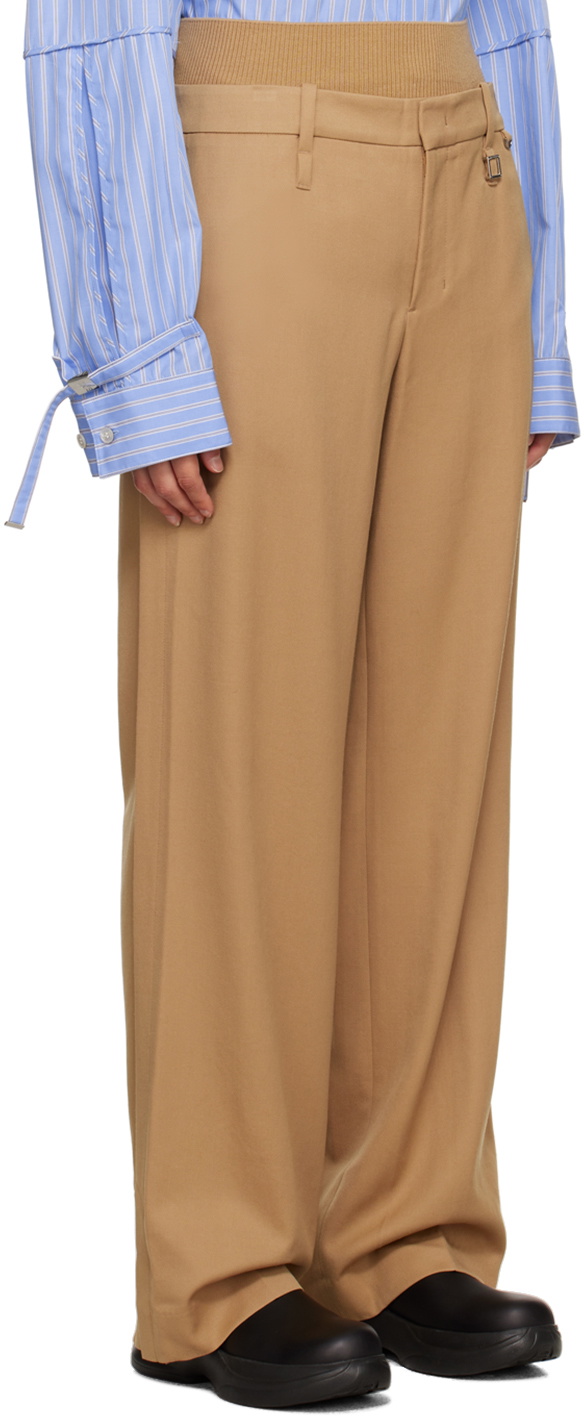 Wooyoungmi Beige Paneled Trousers