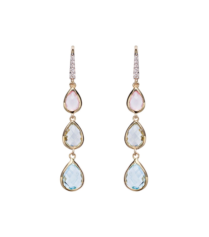 Photo: Mateo 14kt gold (585/1000) drop earrings with gemstones