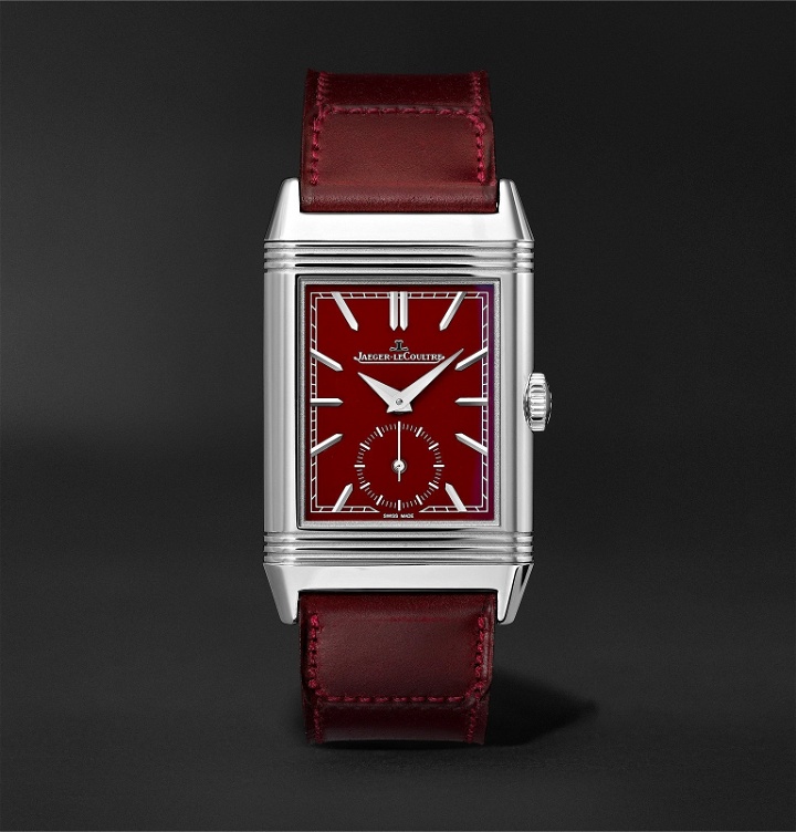 Photo: Jaeger-LeCoultre - Reverso Tribute Small Seconds Hand-Wound 27.4mm Stainless Steel and Leather Watch - Burgundy