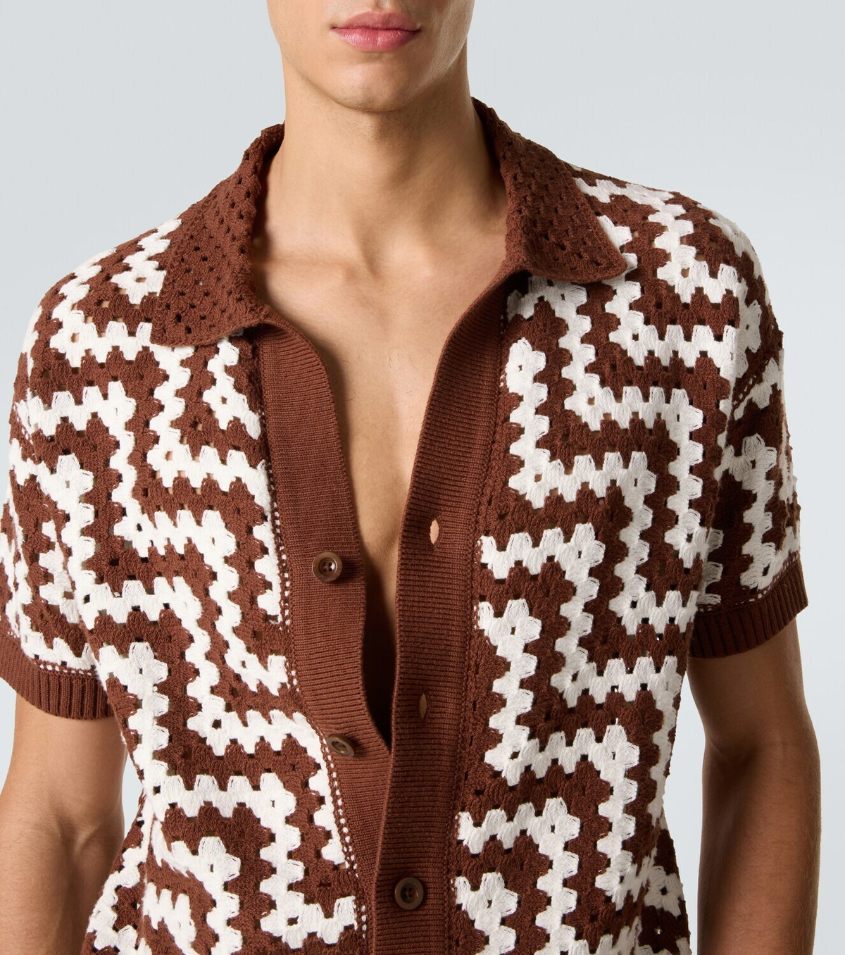 Frescobol Carioca Pinto crochet cotton cardigan