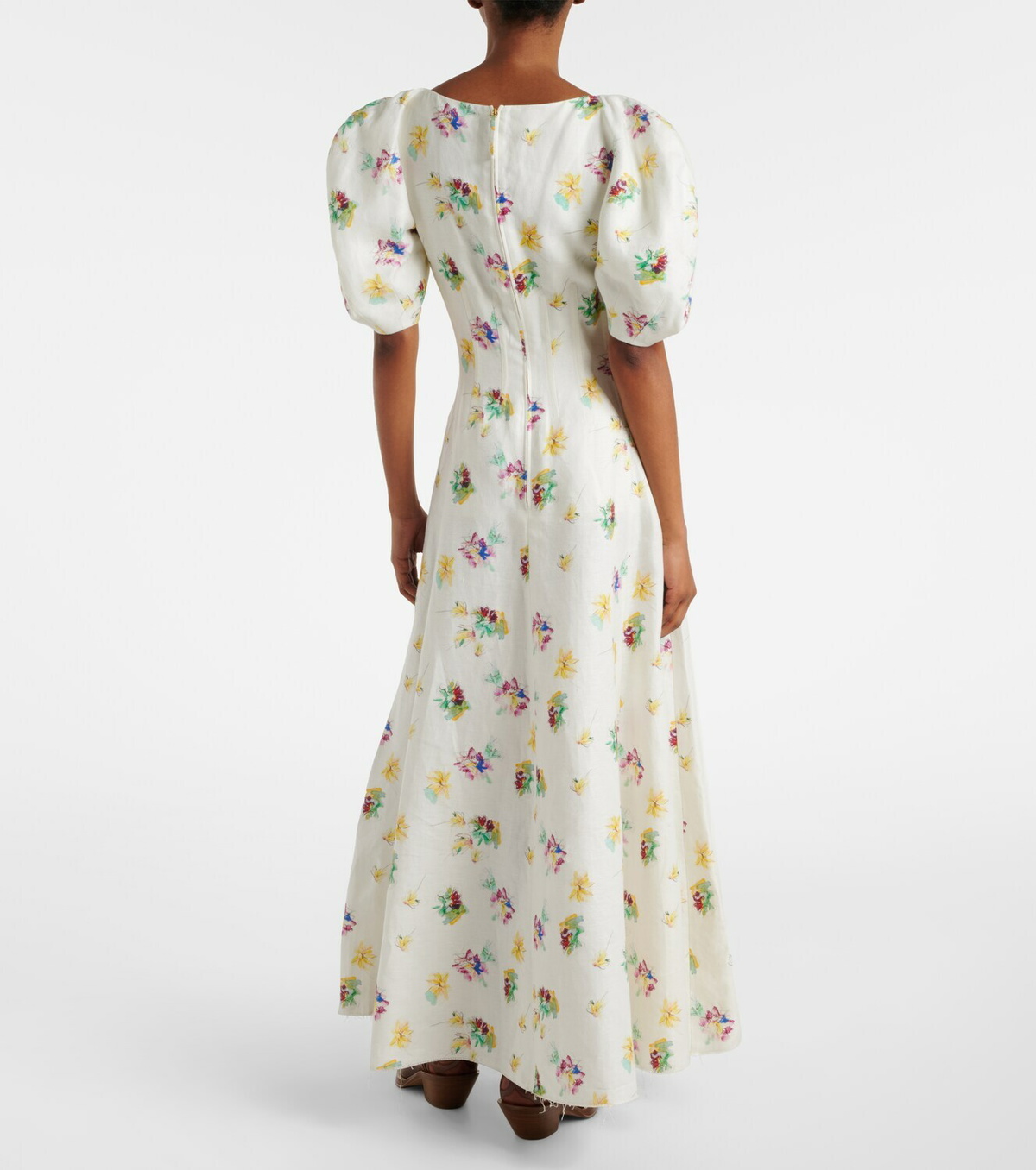 Gabriela Hearst Ranya puff-sleeve linen maxi dress