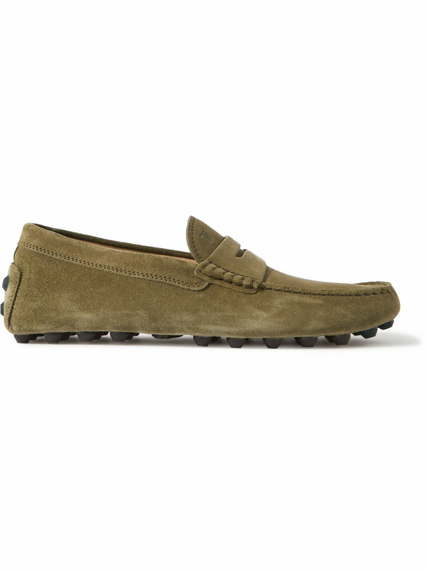 Photo: Tod's - Gommino Suede Driving Shoes - Green