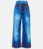 Loewe - Pixelated high-rise straight jeans